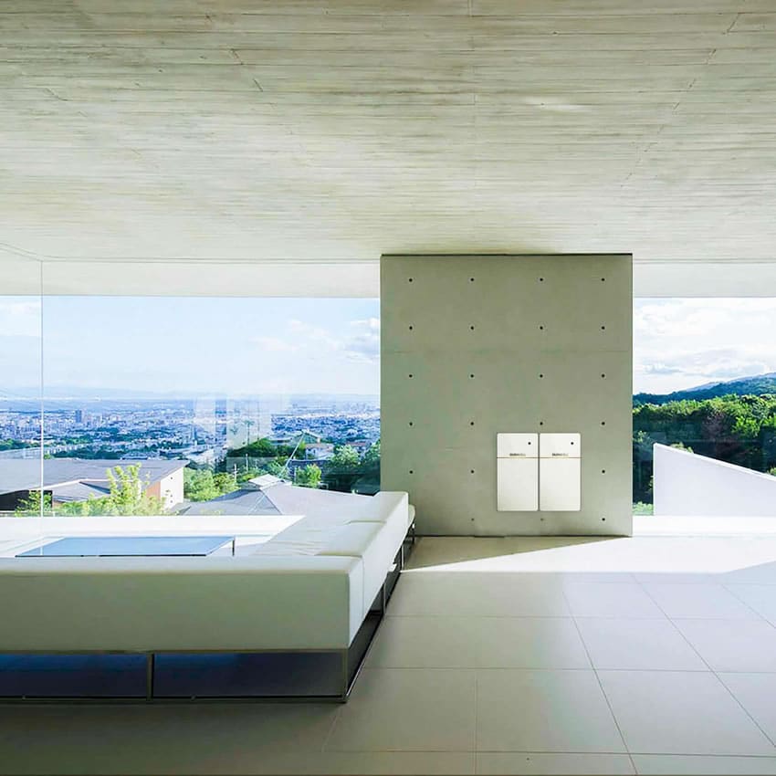 Solar battery on an internal house wall.